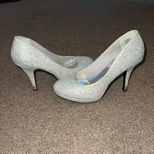 Silver Sparkle heels